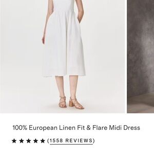 Quince White Linen Midi Dress